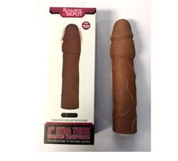 VIP 3 inch Vibrating Penis Extension Chocolate